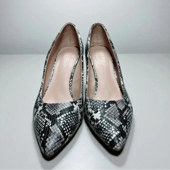 FRANCO SARTO Bellini  Pumps Snake Print Heel Pointed Toe Shoes - Picture 2 of 14